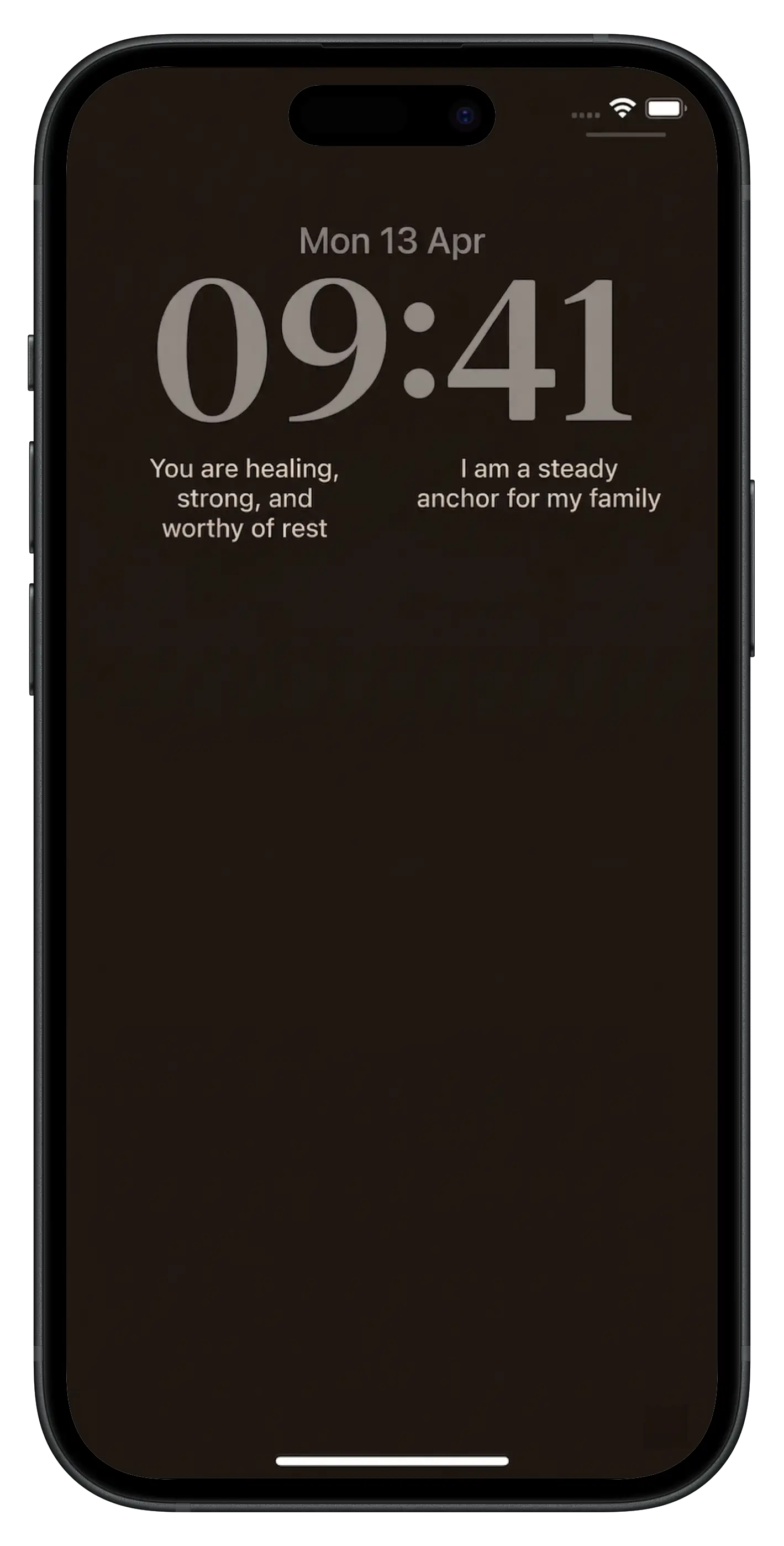 Gleam affirmations on iOS lock screen